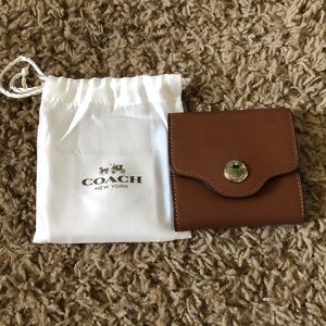 Brown leather Coach Notepad Holder